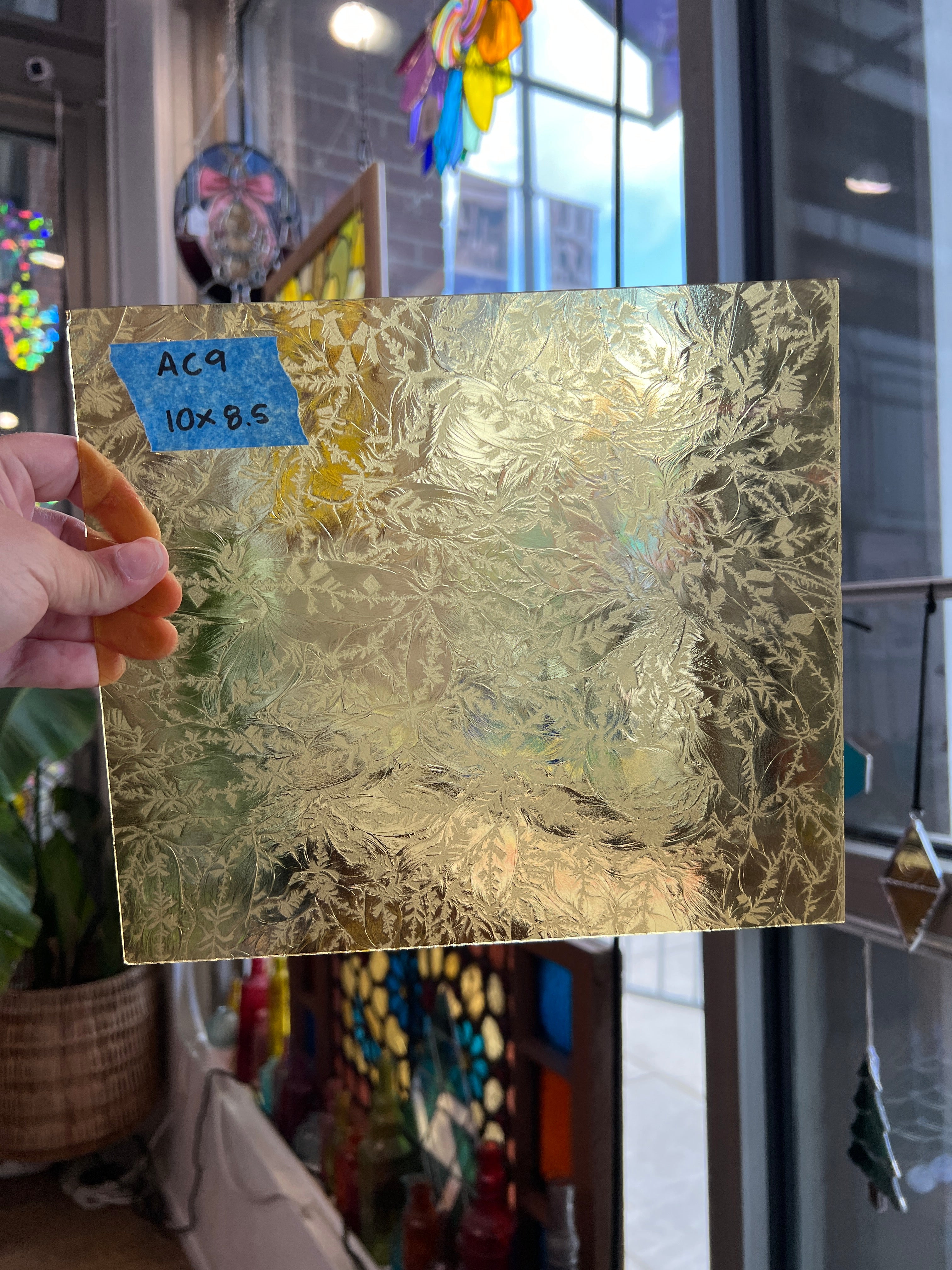 Light Yellow Vintage Amber Glue Chip Sheet Glass Colorado Glassworks