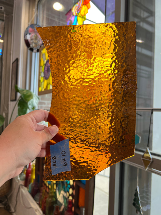 Dark Amber Rough Roll Spectrum Sheet Glass Colorado Glassworks