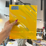 Orange Yellow Wispy Lamberts Mouthblown Glass Sheet Glass Colorado Glassworks LA462 (8.5x7in)