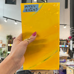 Orange Yellow Wispy Lamberts Mouthblown Glass Sheet Glass Colorado Glassworks LA464 (8.5x4.5in)