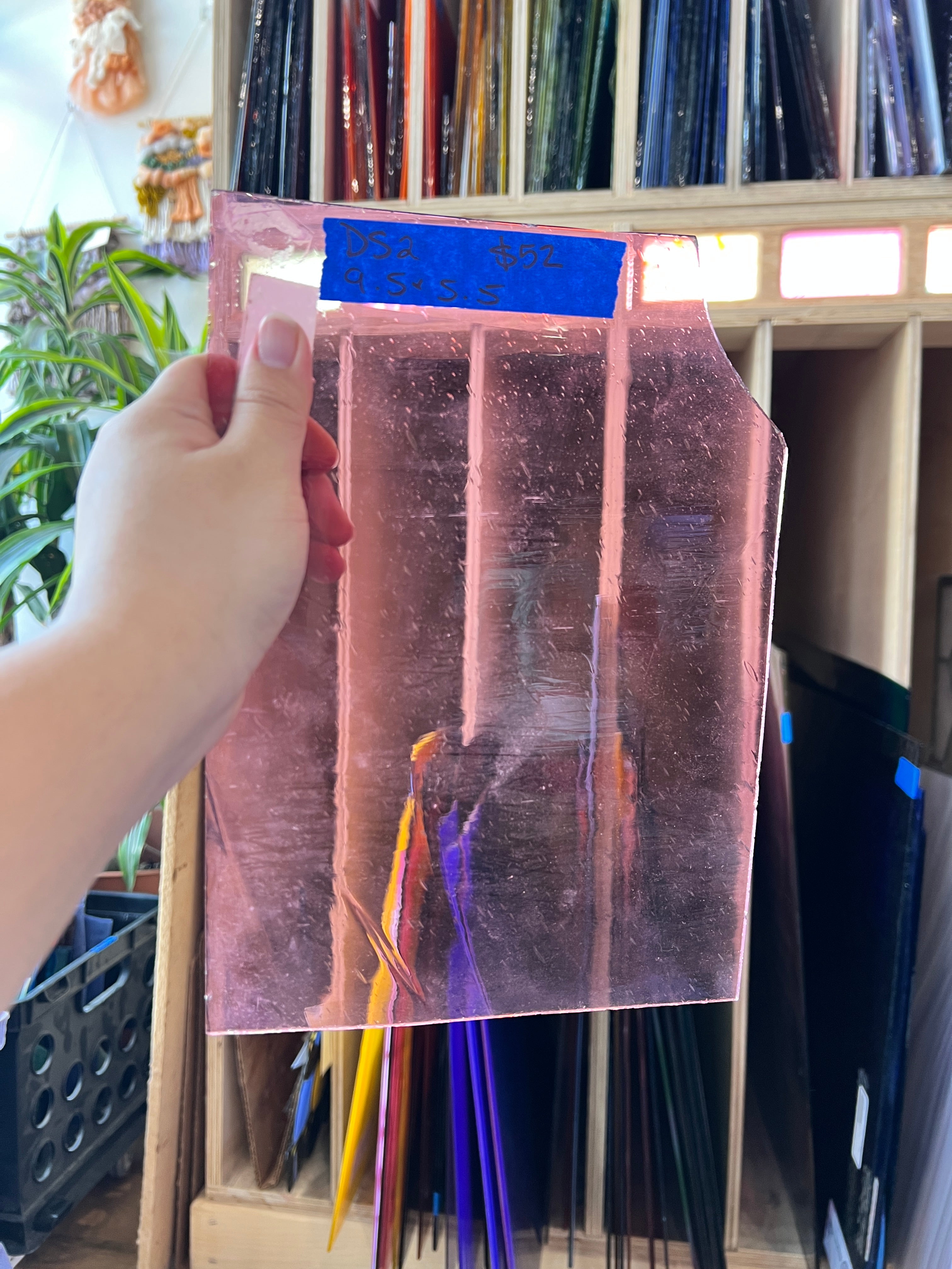 Seedy Transparent Pink Desag Sheet Glass Colorado Glassworks
