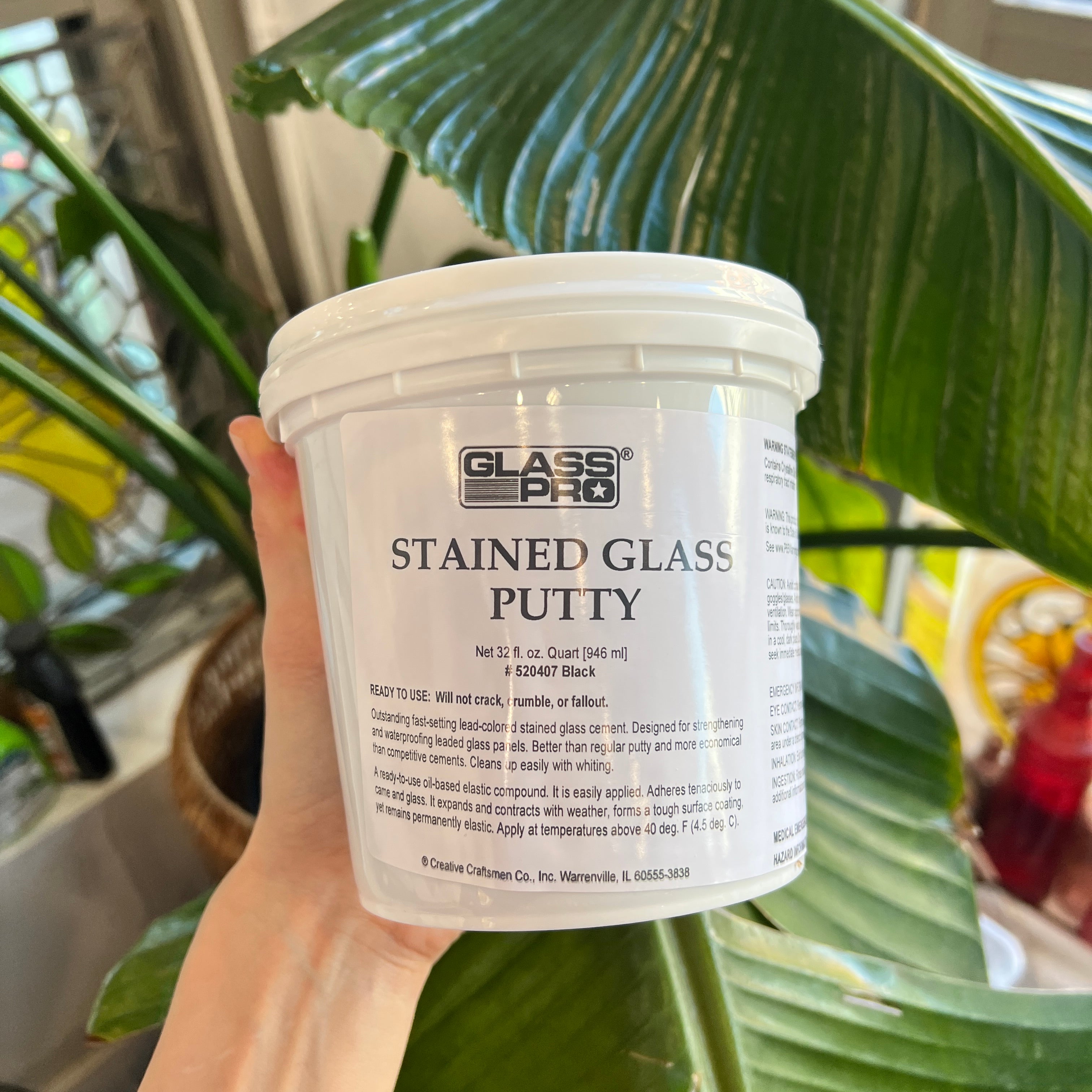 Stained Glass Putty – Black (Quart) Tools Colorado Glassworks