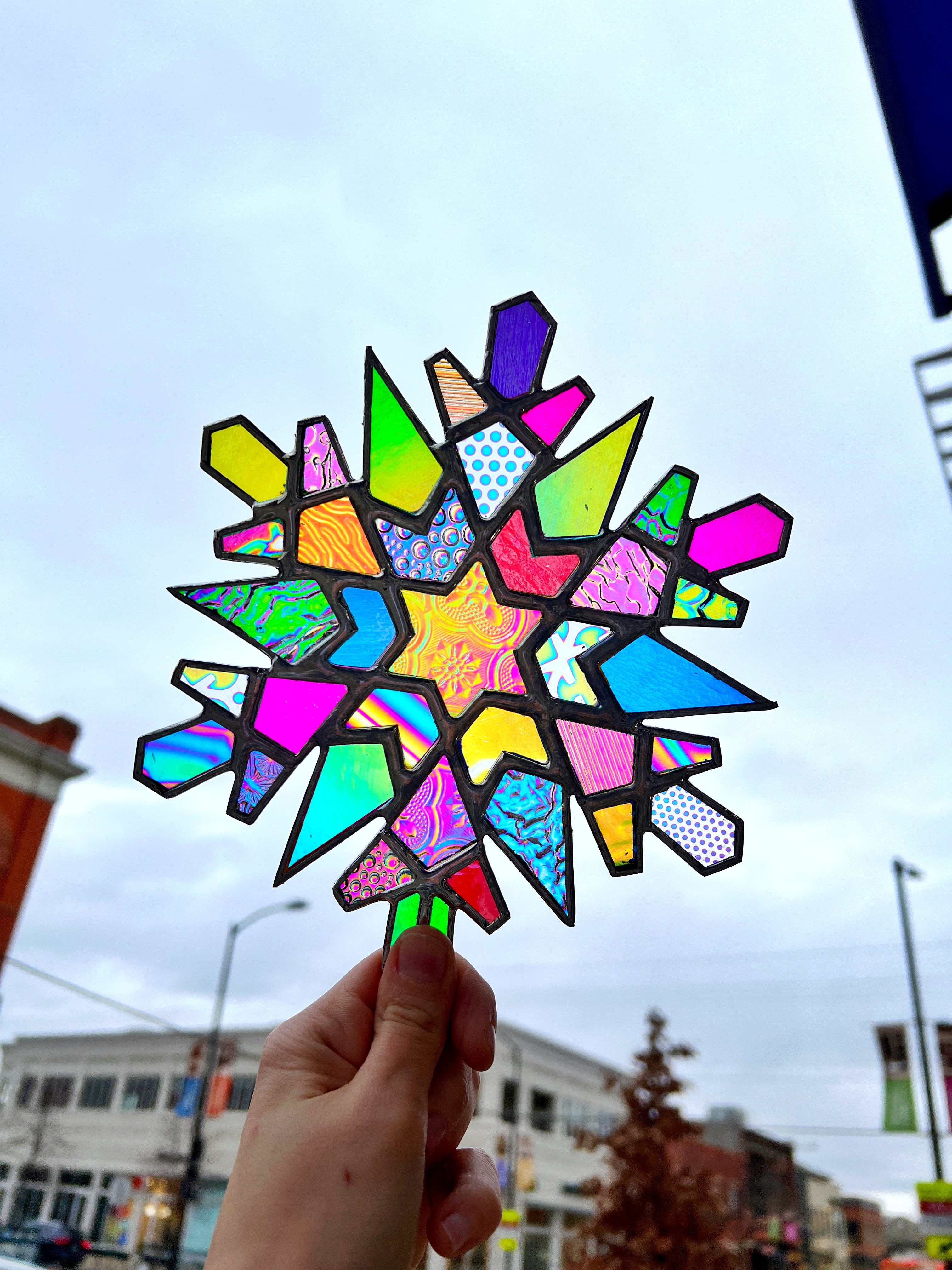 Rainbow Snowflake 1 Finished Pieces Colorado Glassworks