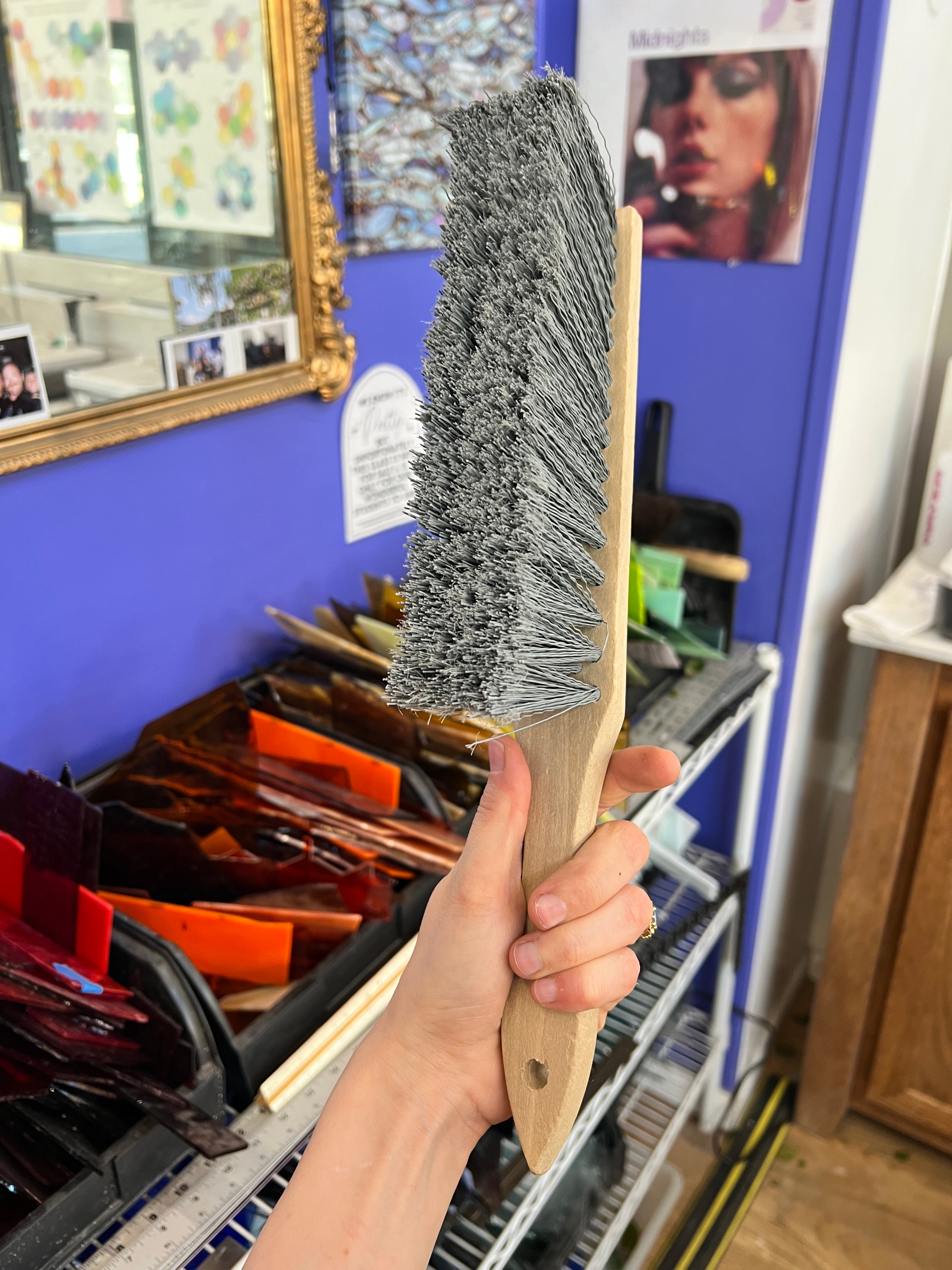 Bench Brush – 14" with 8" Brush Face Tools Colorado Glassworks