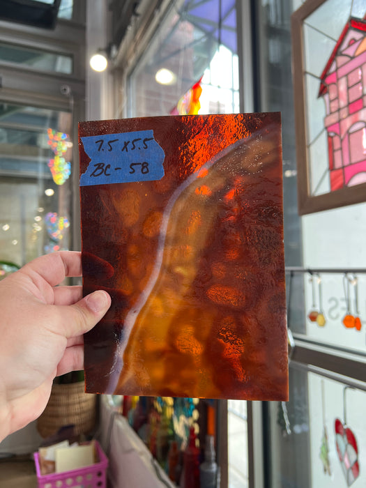 Brown Mottled Wispy Uroboros Sheet Glass Colorado Glassworks