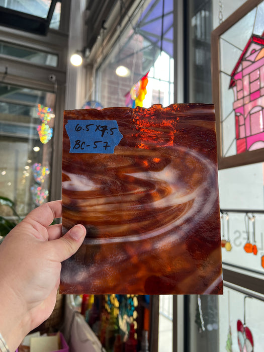Brown Mottled Wispy Uroboros Sheet Glass Colorado Glassworks