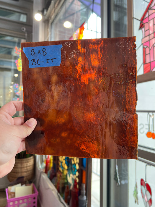 Brown Mottled Wispy Uroboros Sheet Glass Colorado Glassworks