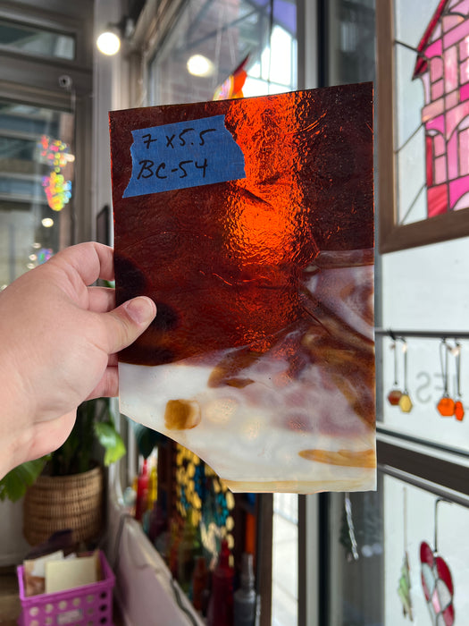 Brown Mottled Wispy Uroboros Sheet Glass Colorado Glassworks
