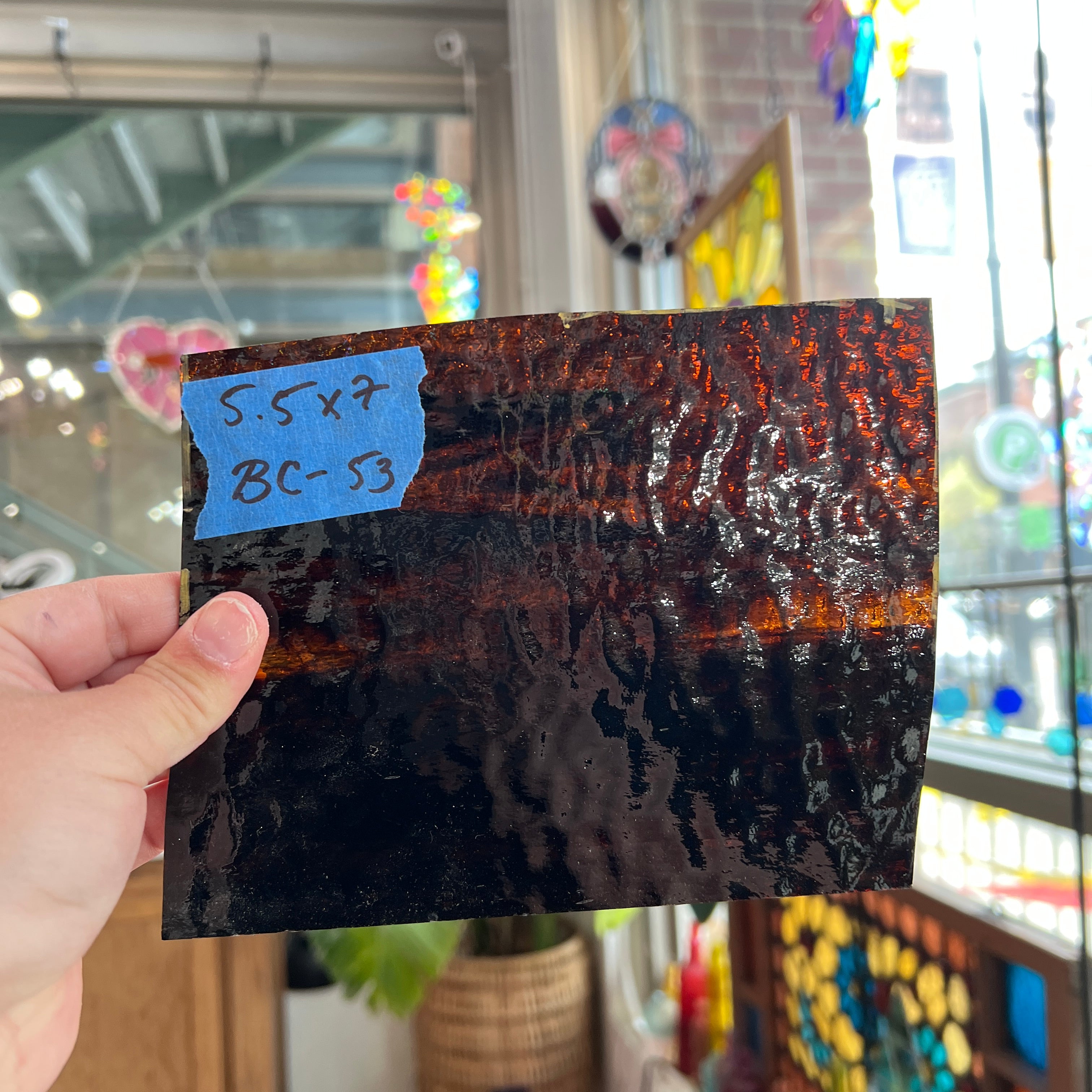 Brown Clear Textured Wispy Sheet Glass Colorado Glassworks