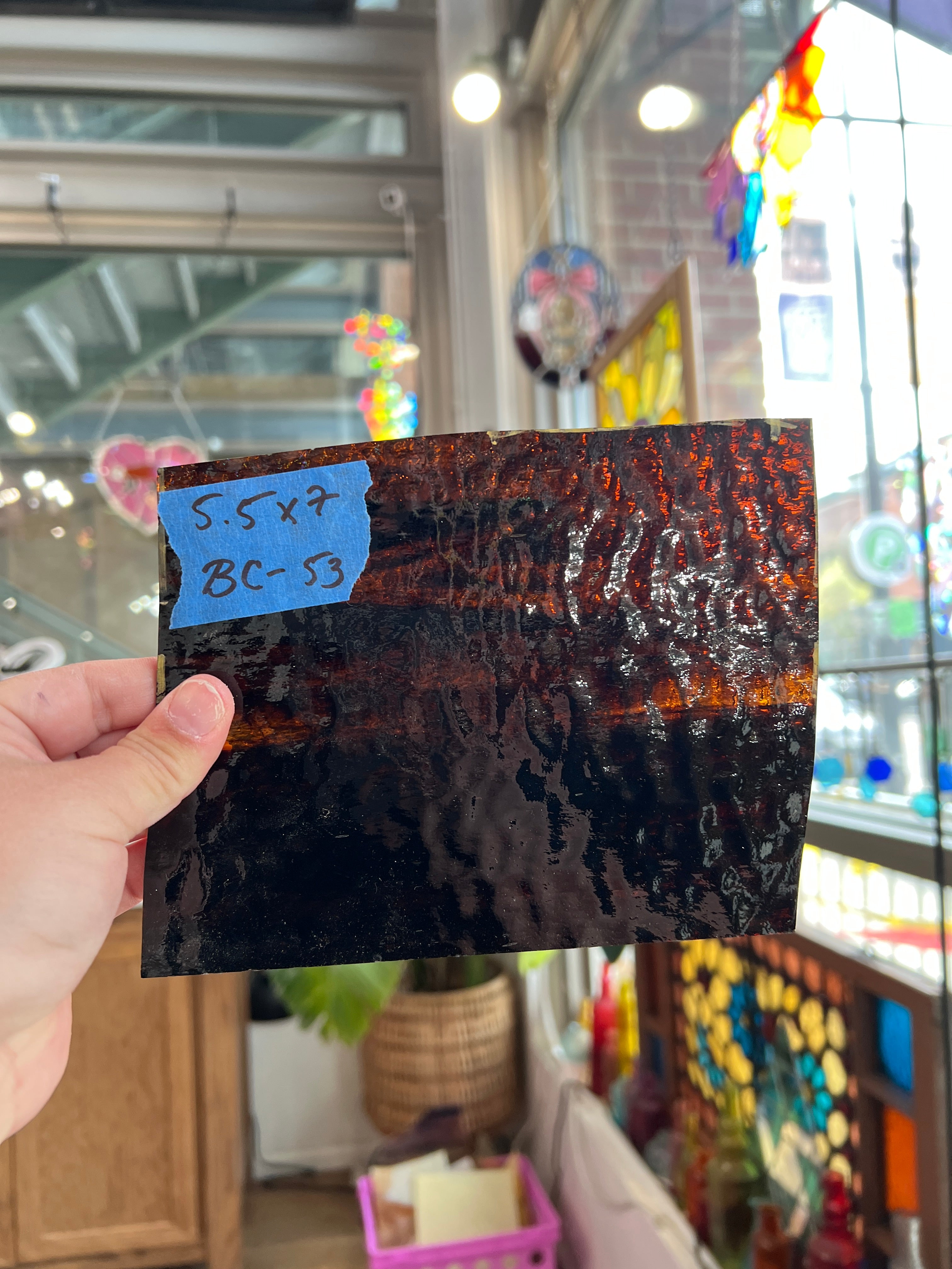 Brown Clear Textured Wispy Sheet Glass Colorado Glassworks
