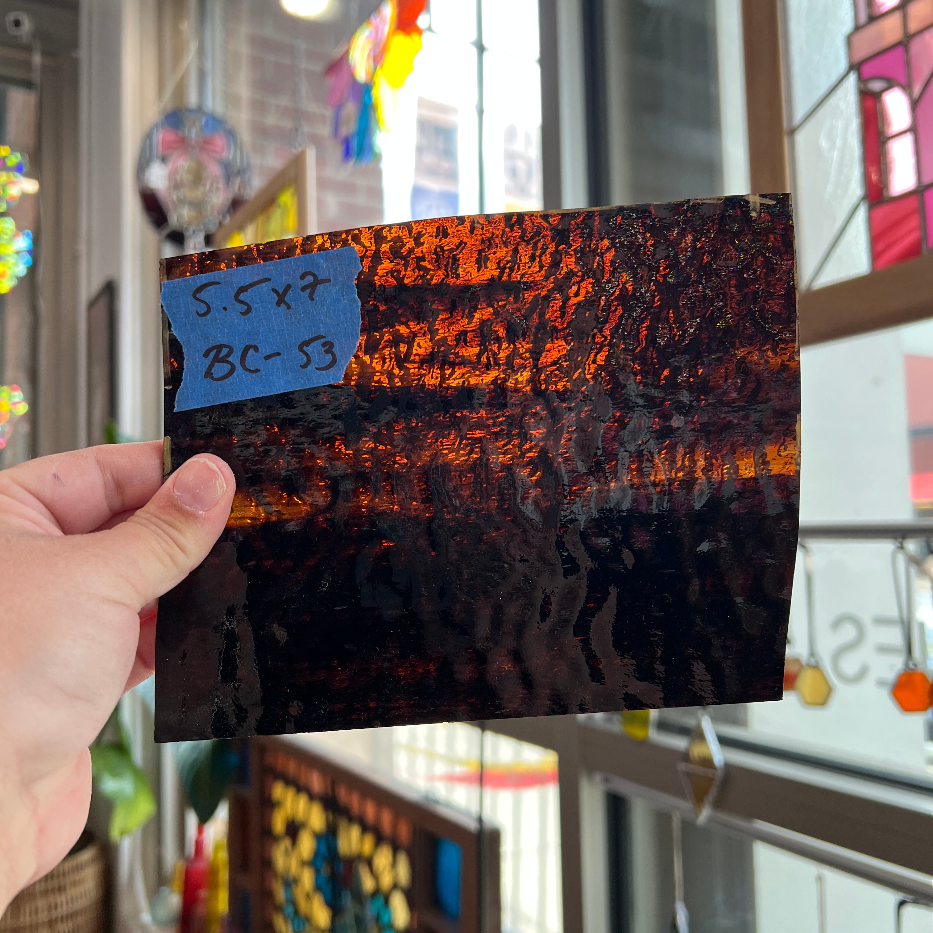 Brown Clear Textured Wispy Sheet Glass Colorado Glassworks