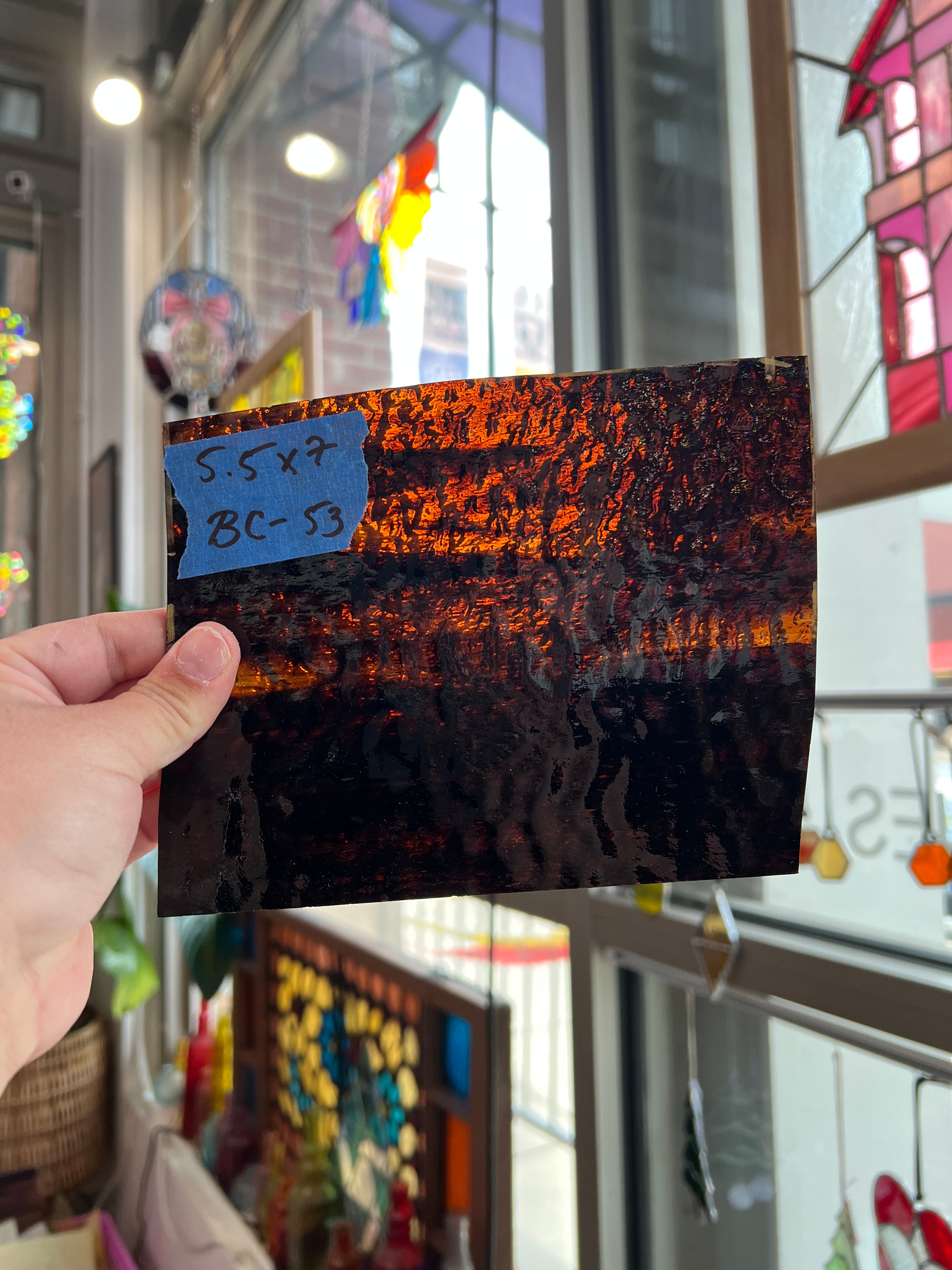 Brown Clear Textured Wispy Sheet Glass Colorado Glassworks
