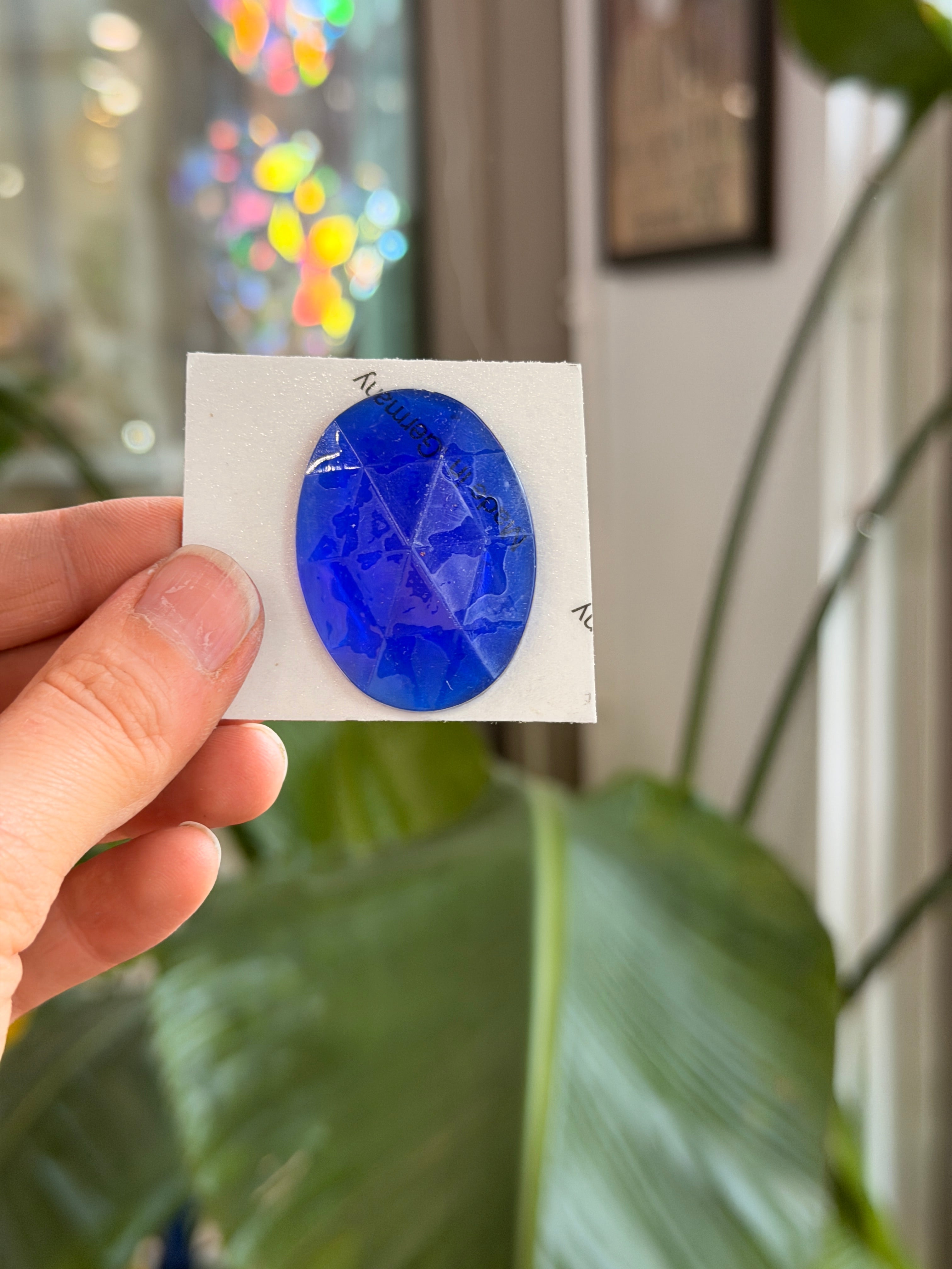 Dark Blue Jewel - Oval (40x30mm) Tools Colorado Glass Works
