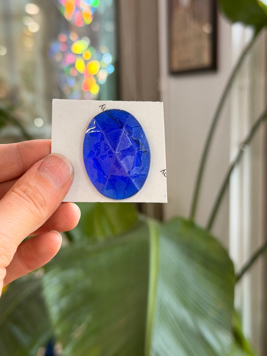 Dark Blue Jewel - Oval (40x30mm) Tools Colorado Glass Works