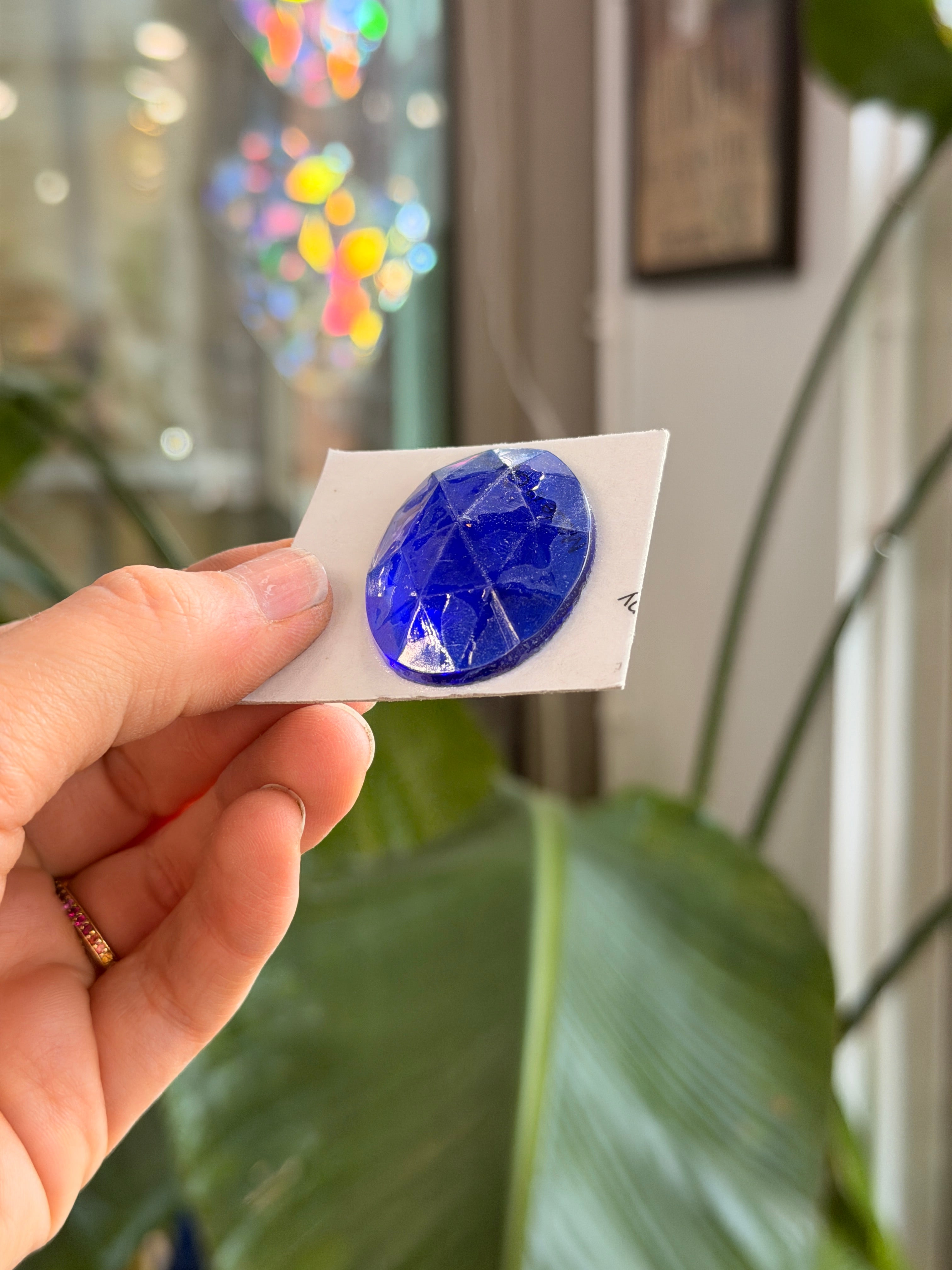 Dark Blue Jewel - Oval (40x30mm) Tools Colorado Glass Works