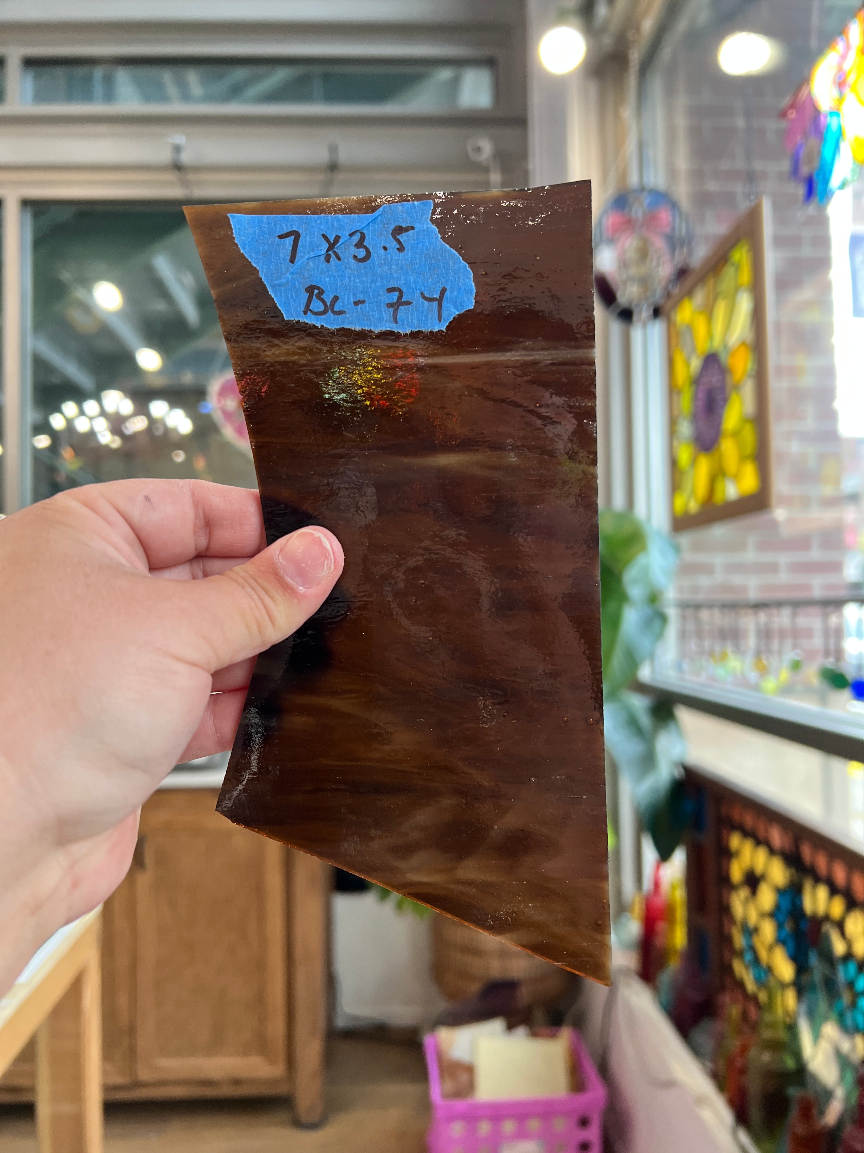 Brown Wispy Kokomo Sheet Glass Colorado Glassworks