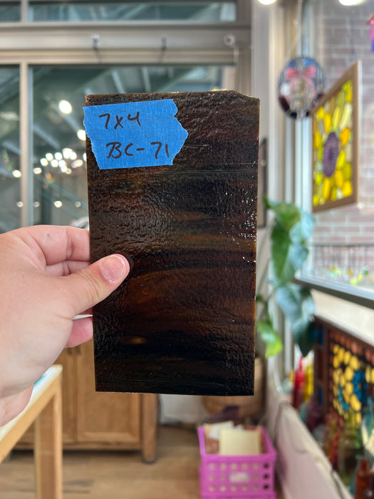 Brown Mixed Bullseye 90 COE Sheet Glass Colorado Glassworks