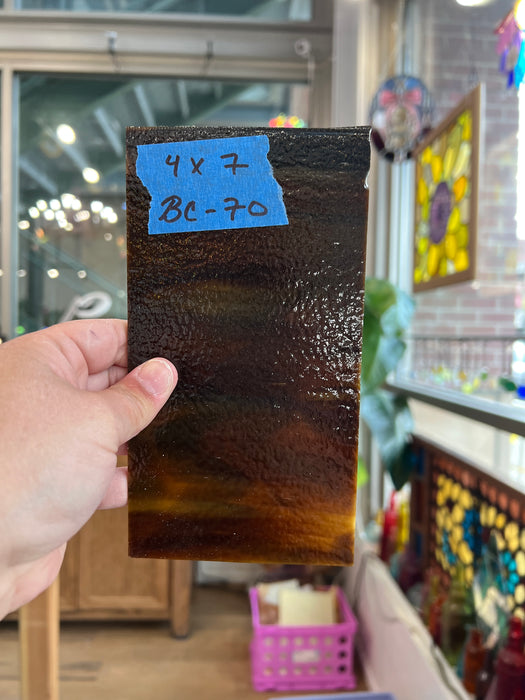 Brown Mixed Bullseye 90 COE Sheet Glass Colorado Glassworks