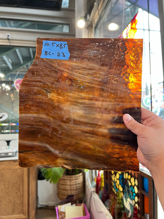 Brown Wispy Textured Sheet Glass Colorado Glassworks