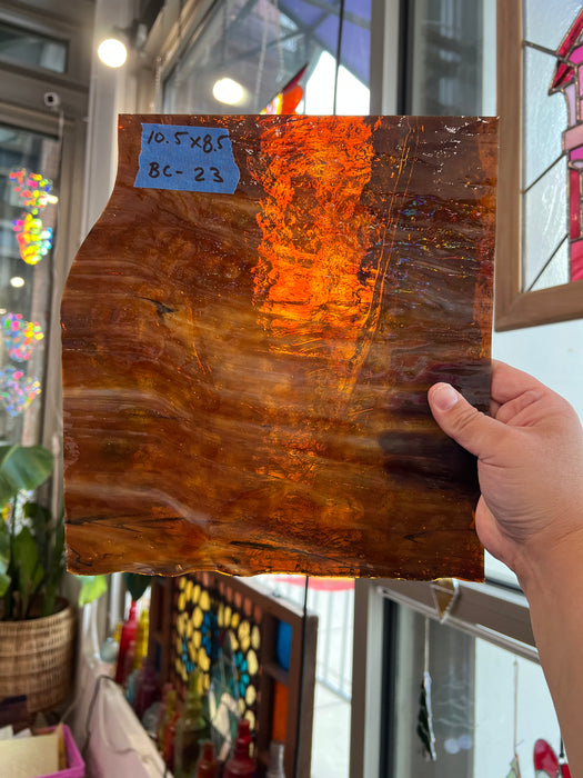 Brown Wispy Textured Sheet Glass Colorado Glassworks