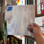 Blue Purple White Wispy Kokomo Sheet Glass Colorado Glassworks 10.5x10.5in (KO-43530797)