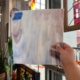 Blue Purple White Wispy Kokomo Sheet Glass Colorado Glassworks 10.5x10.5in (KO-43530797)