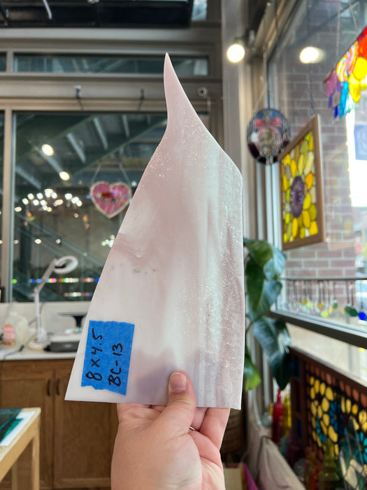 White and Mauve Wispy Spectrum Sheet Glass Colorado Glassworks BC13 (8x4.5)