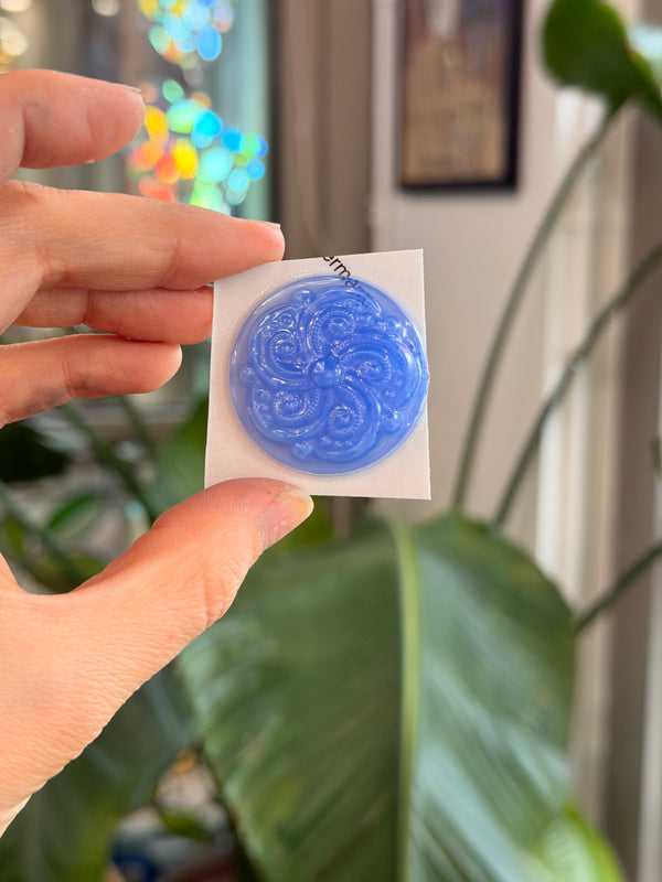 Opal Blue Swirl Jewel - Round (35mm) Tools Colorado Glass Works
