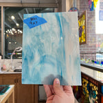Blue White Wispy Wissmach Sheet Glass Colorado Glassworks