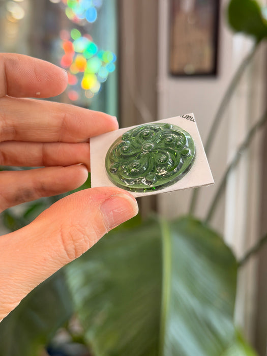 Moss Green Swirl Jewel - Round (35mm) Tools Colorado Glass Works