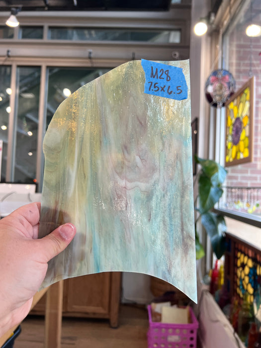 Amber Blue Purple Wispy Kokomo Sheet Glass Colorado Glassworks
