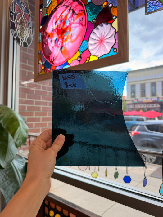 Dark Steel Blue Transparent Sheet Glass Colorado Glassworks