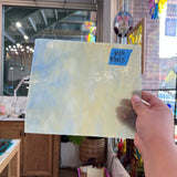 Light Amber Blue Wispy Wissmach Sheet Glass Colorado Glassworks