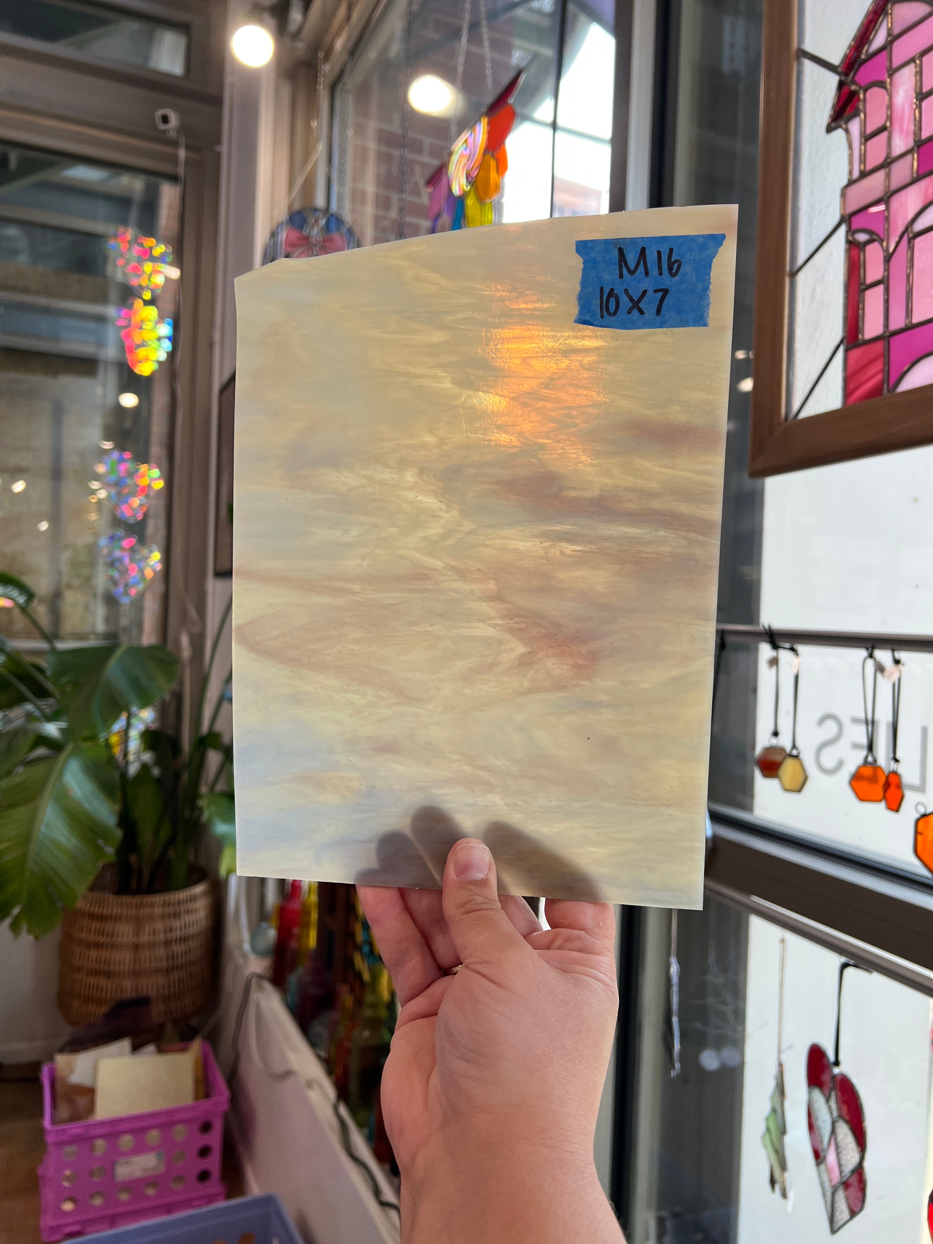 Amber Blue Purple Wispy Kokomo Sheet Glass Colorado Glassworks