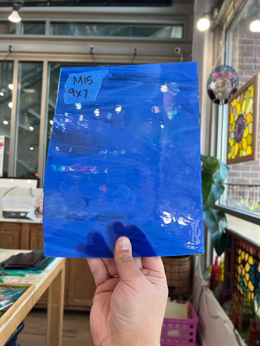 Transparent Blue Wispy Spectrum Sheet Glass Spectrum 9x7in (SP-34873389)