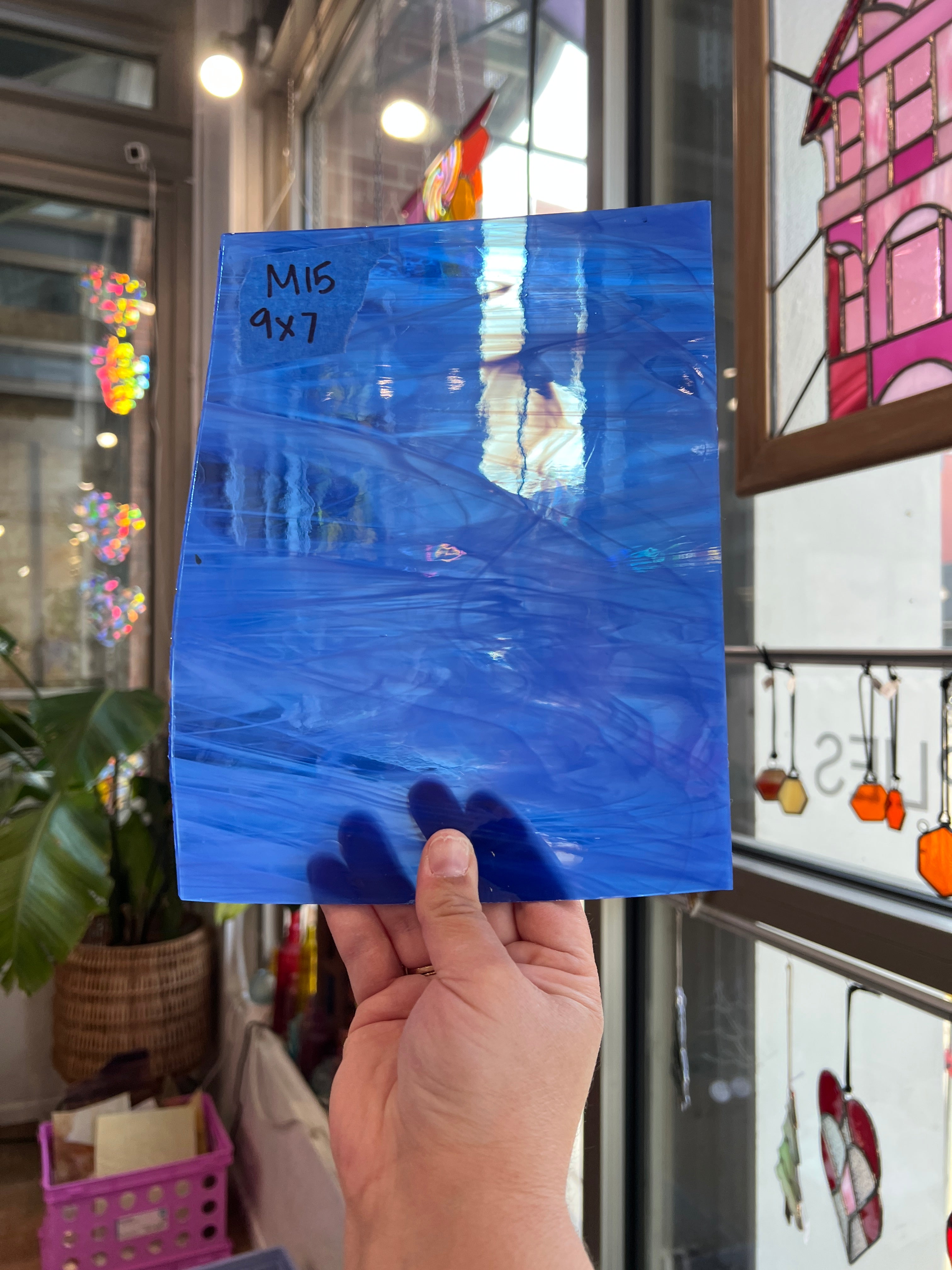 Transparent Blue Wispy Spectrum Sheet Glass Spectrum