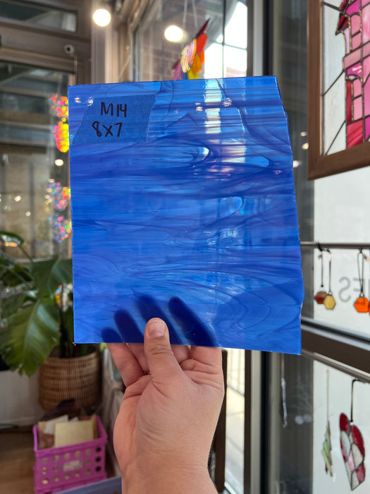 Transparent Blue Wispy Spectrum Sheet Glass Spectrum M14 (8x7in)