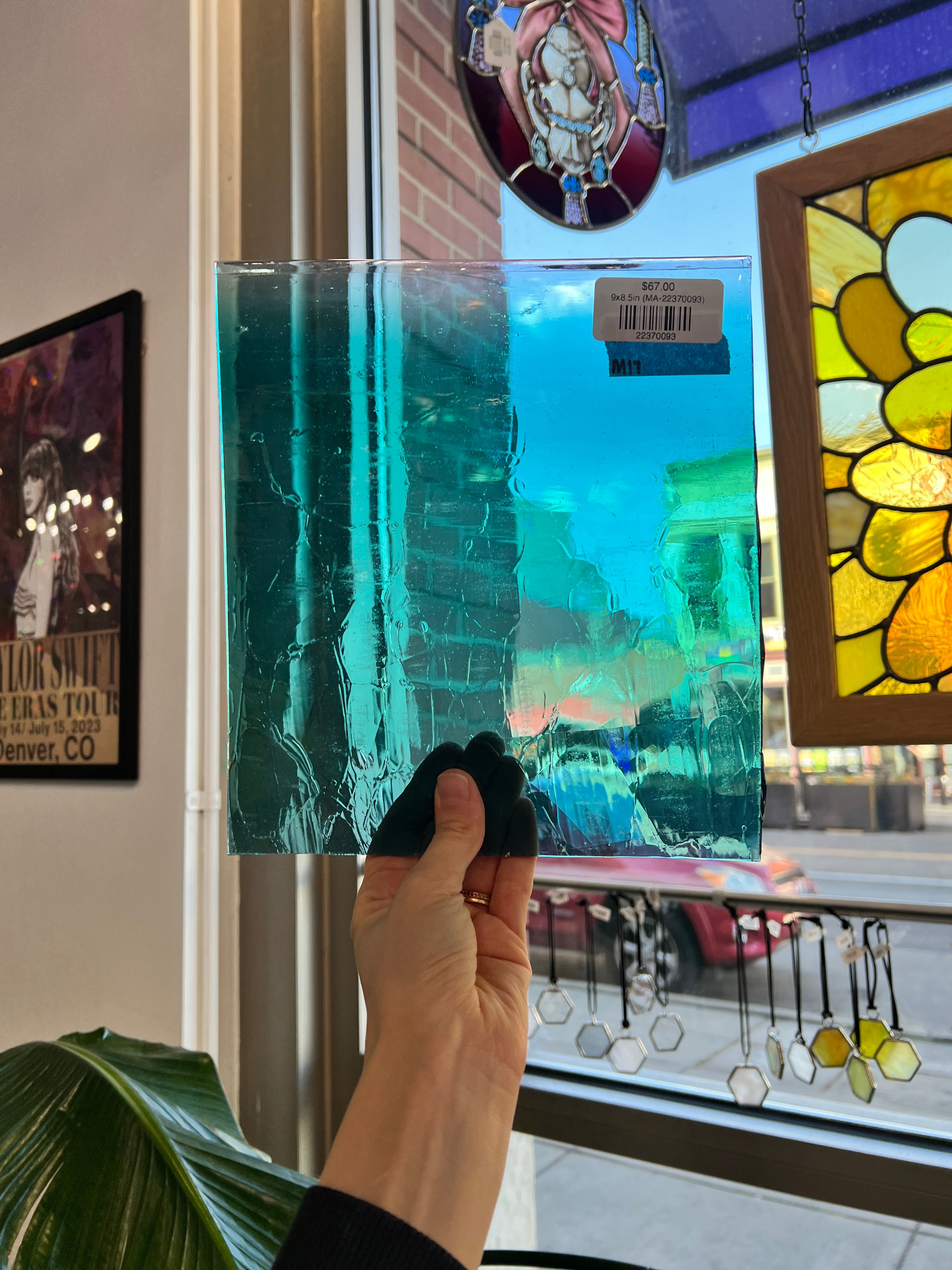 Turquoise Tide Pool COGW by Monarch Sheet Glass Colorado Glass Works