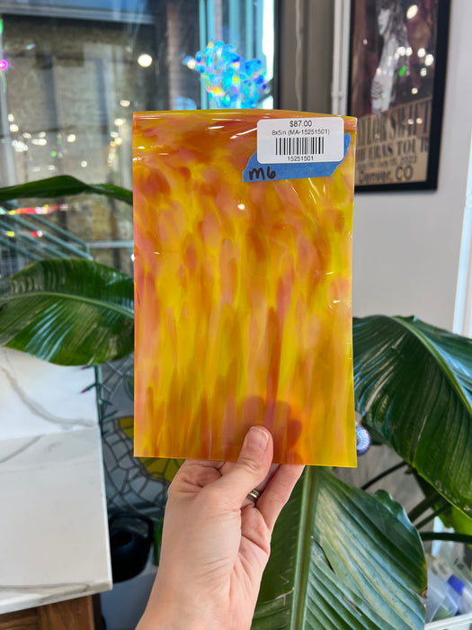 Strawberry Lemonade COGW by Monarch Glass Sheet Glass Colorado Glass Works 8x5in (MA-15251501)