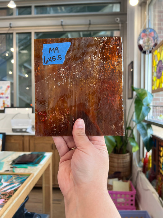 Brown Mottled Wispy Uroboros Sheet Glass Colorado Glassworks