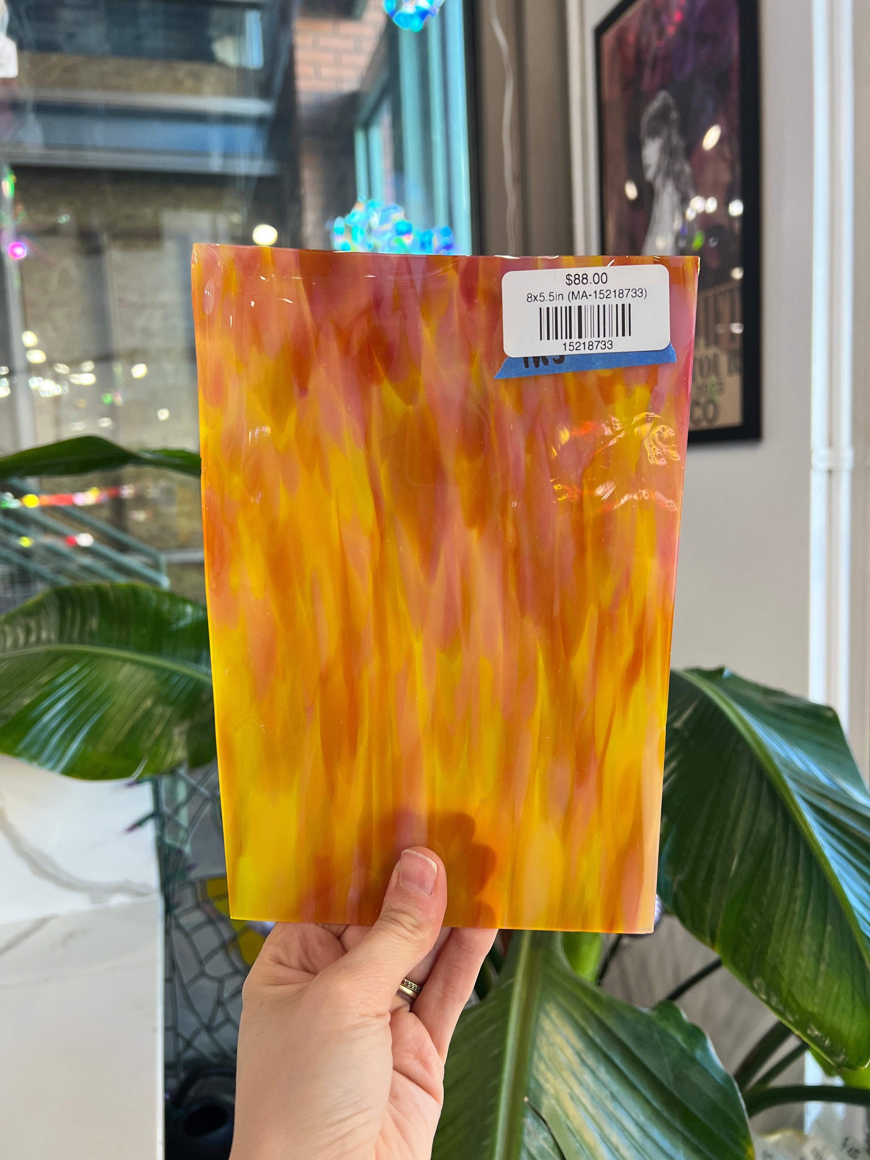 Strawberry Lemonade COGW by Monarch Glass Sheet Glass Colorado Glass Works 8x5.5in (MA-15218733)