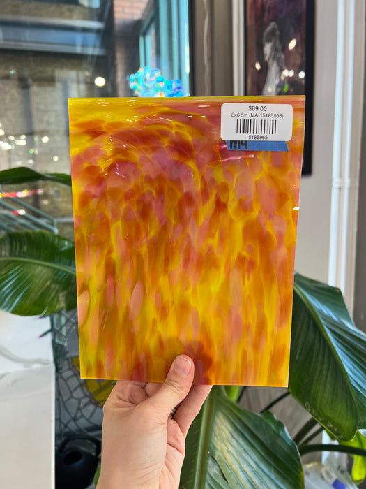 Strawberry Lemonade COGW by Monarch Glass Sheet Glass Colorado Glass Works 7.5x6.5in (MA-15153197)