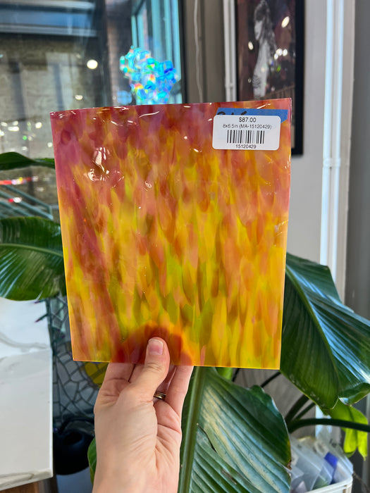 Strawberry Lemonade COGW by Monarch Glass Sheet Glass Colorado Glass Works 8x6.5in (MA-15120429)