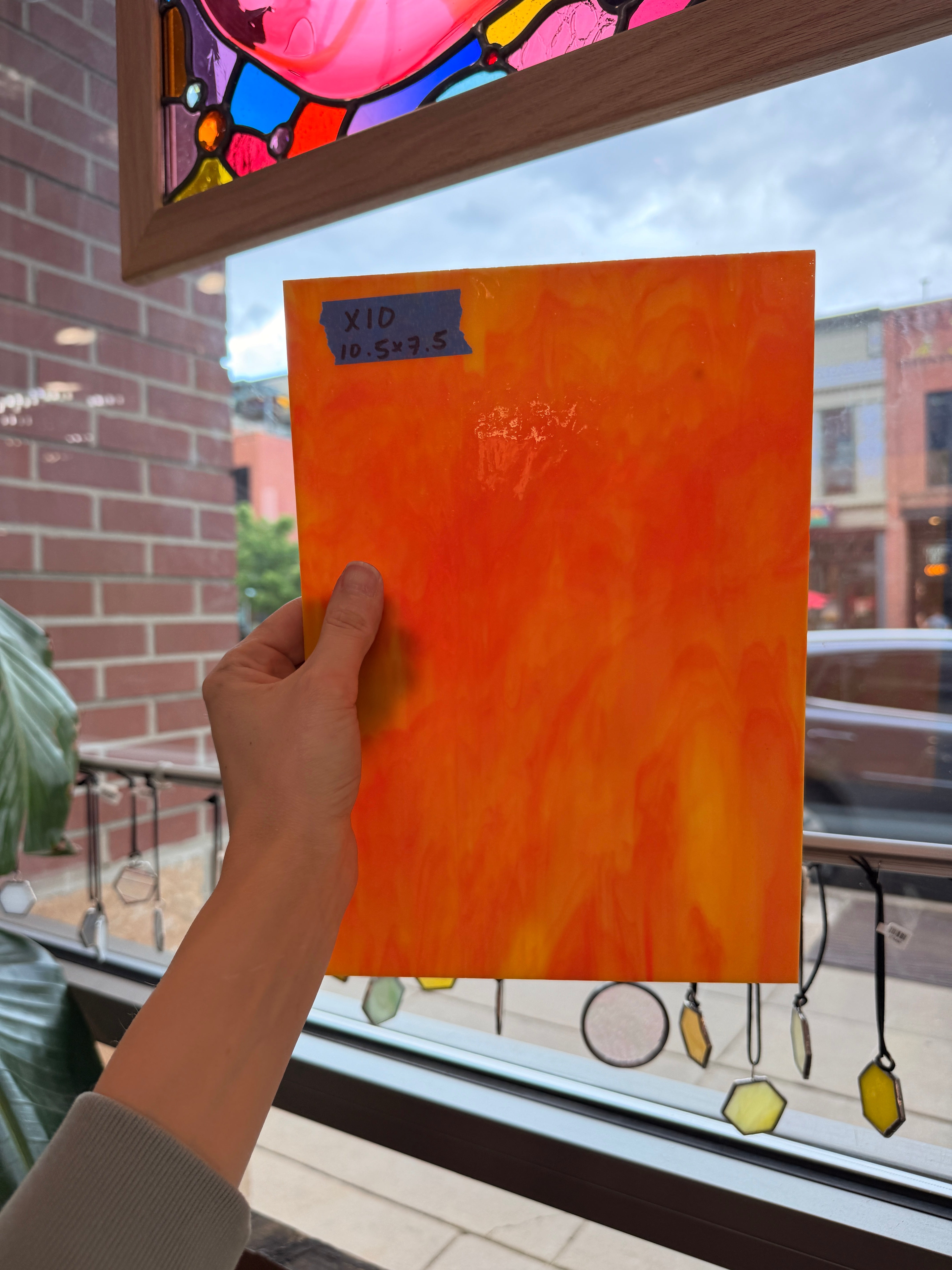 Vintage Orange Yellow Mixed Armstrong Sheet Glass Armstrong Glass