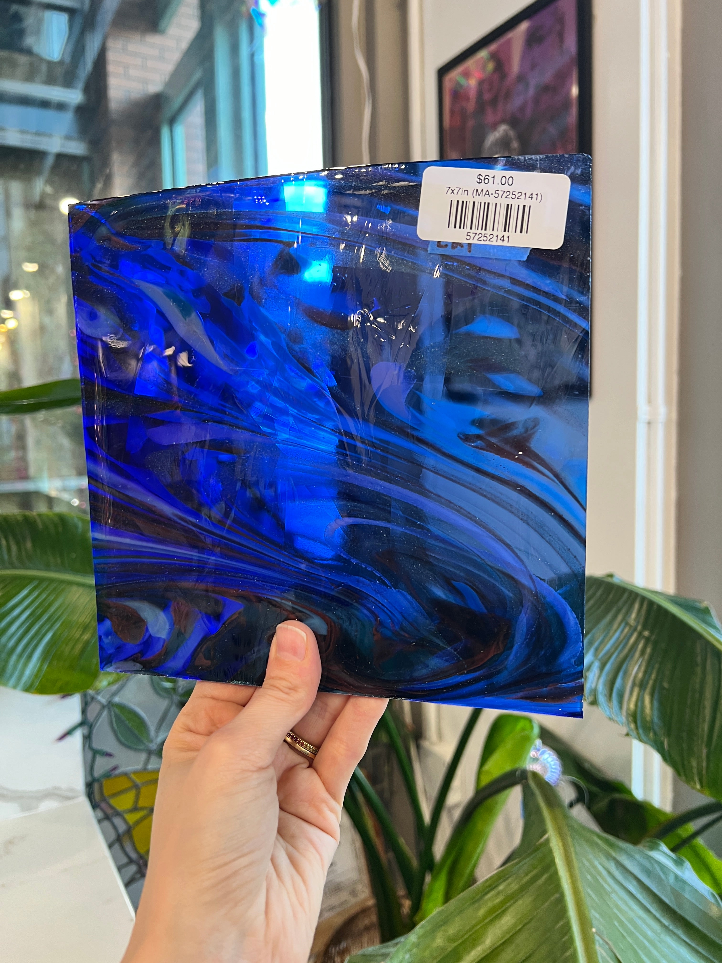 Stargaze COGW by Monarch Glass (Blue Aventurine) Sheet Glass Colorado Glassworks 7x7in (MA-57252141)