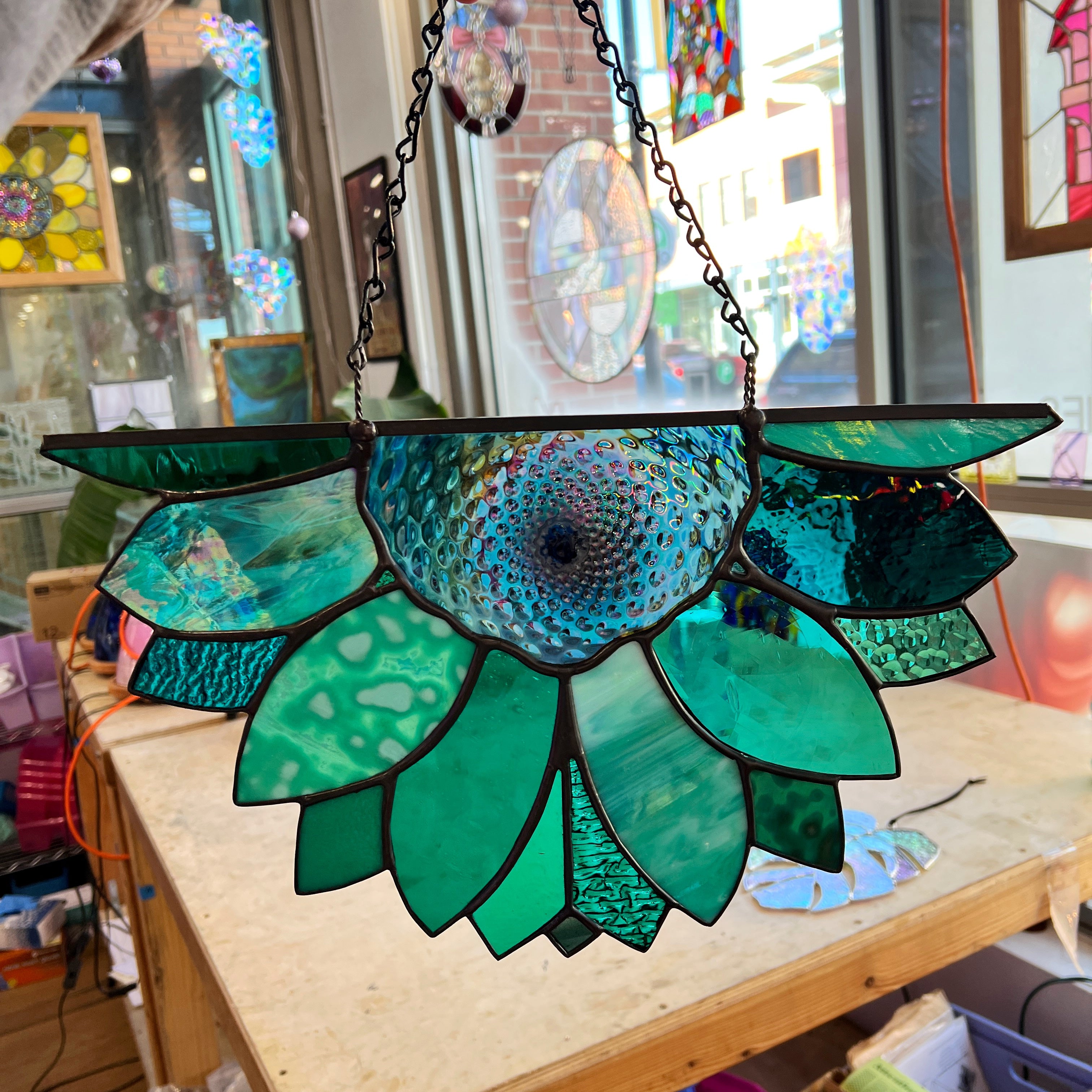Made To Order Sunflower Suncatcher Finished Pieces Colorado Glassworks