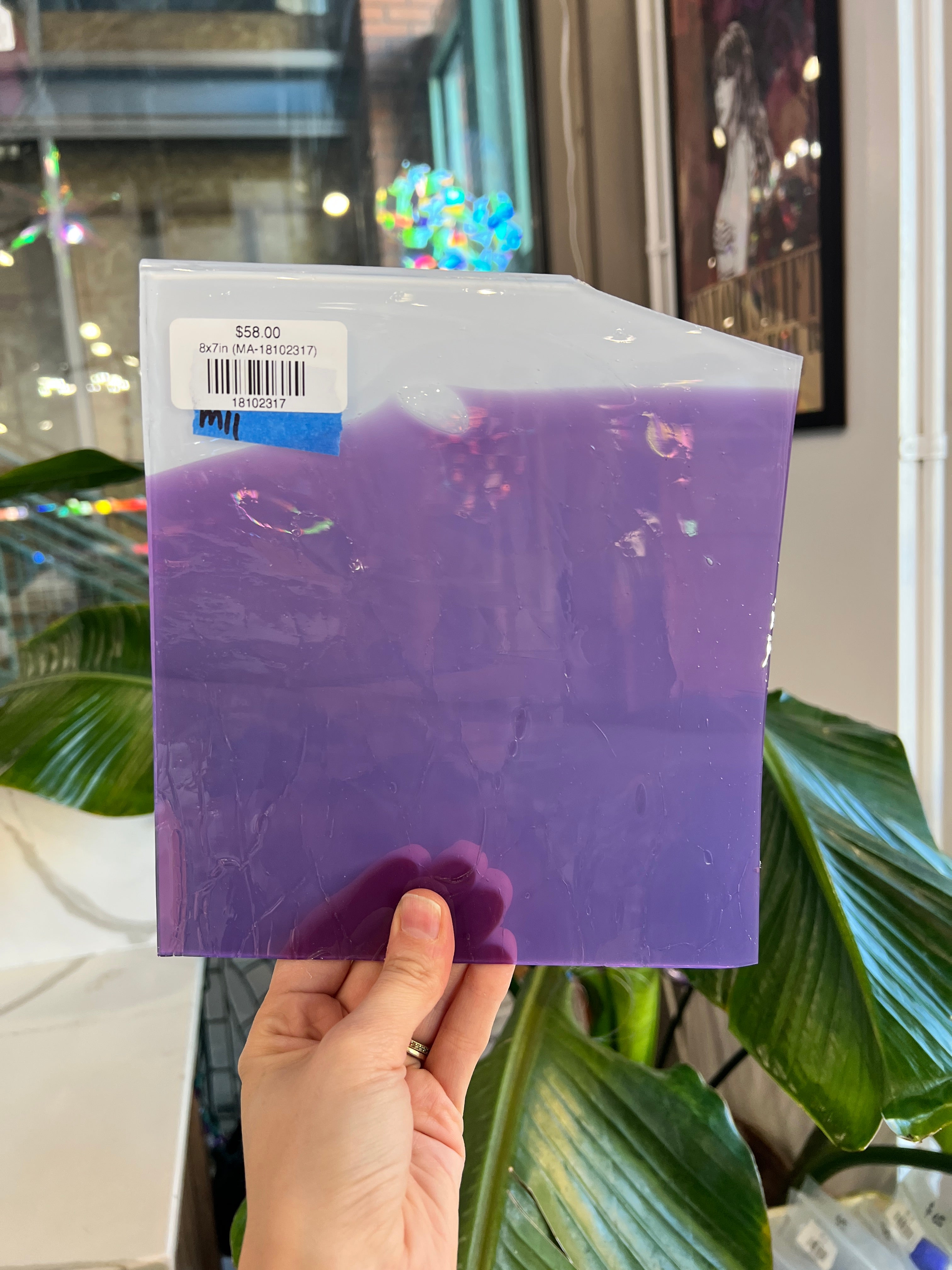 Groovy Grape Crackle COGW by Monarch Sheet Glass Colorado Glass Works 8x7in (MA-18102317)