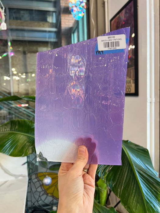 Groovy Grape Crackle COGW by Monarch Sheet Glass Colorado Glass Works 8x6.5in (MA-17971245)