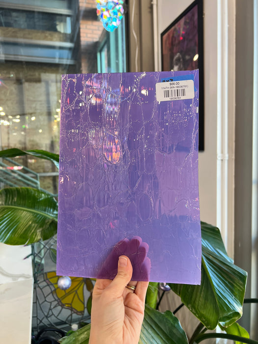 Groovy Grape Crackle COGW by Monarch Sheet Glass Colorado Glass Works 11x7in (MA-18036781)