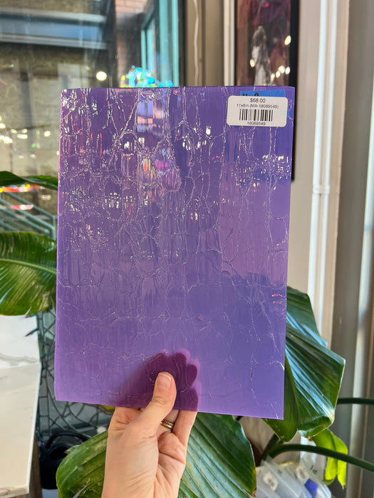 Groovy Grape Crackle COGW by Monarch Sheet Glass Colorado Glass Works 11x8in (MA-18069549)